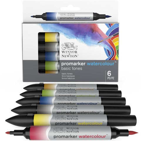 Winsor & Newton Promarker Watercolour 6 Basic Tones Set