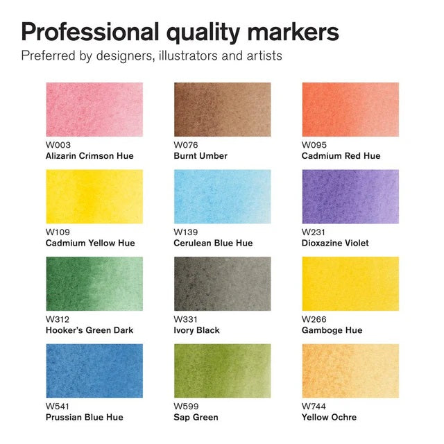 Winsor & Newton Promarker Watercolour 12 Basic Tones Set