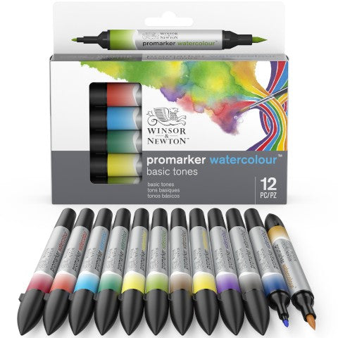 Winsor & Newton Promarker Watercolour 12 Basic Tones Set