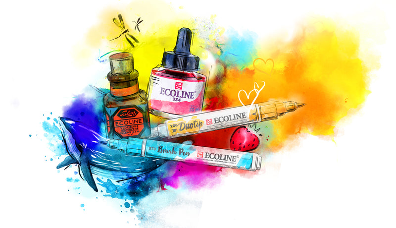 Ecoline Liquid Watercolour Brush Pen - Earth Tones Set of 5