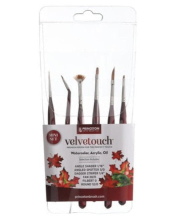 Velvetouch Synthetic Short Handle Mini 6pc Set