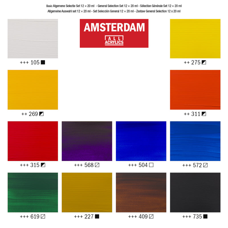 Amsterdam Standard Acrylic General Set - 20ml x 12