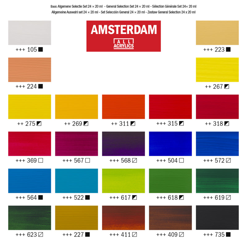 Amsterdam Acrylic General Set - 2ml x 24