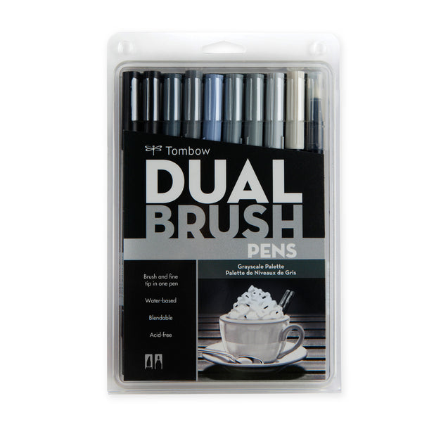 Tombow Dual Brush Set 10 - Grayscale