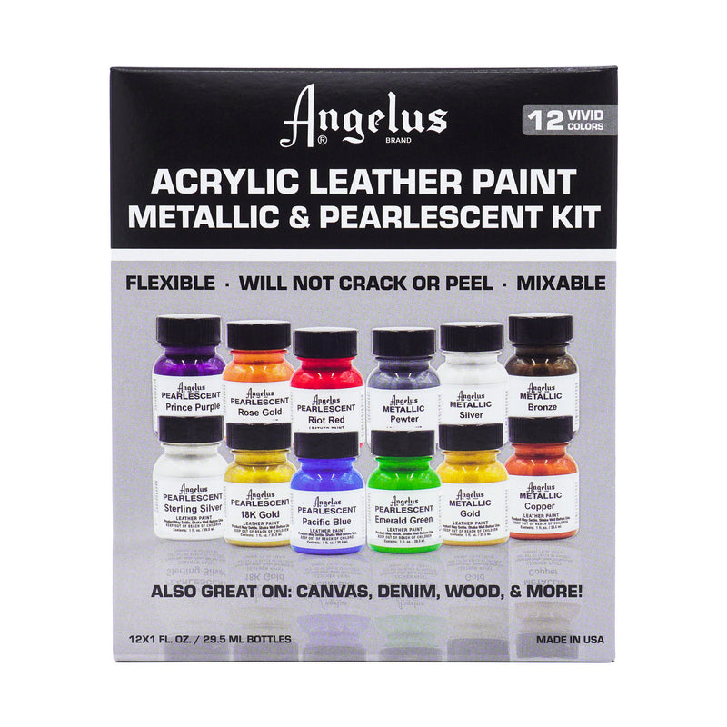 Angelus Metallic and Pearlescent 12 Piece Kit