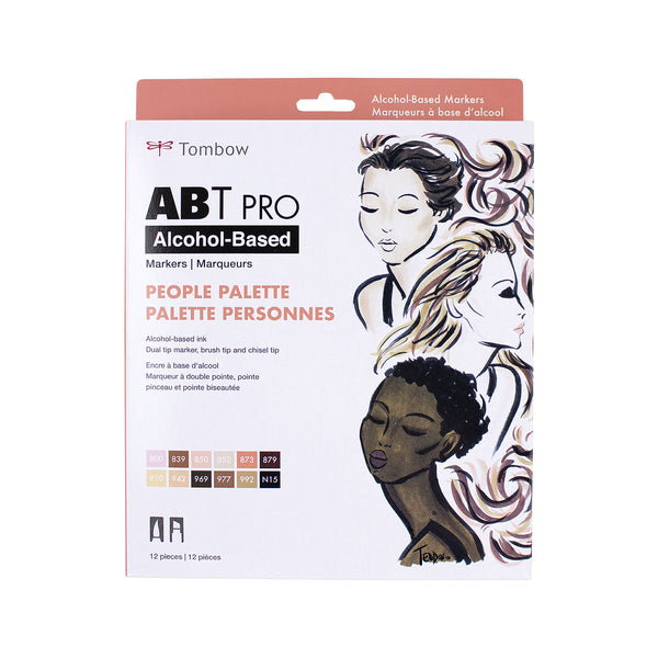 Tombow ABT Pro Alcohol Based Marker Set of 12 - People Palette