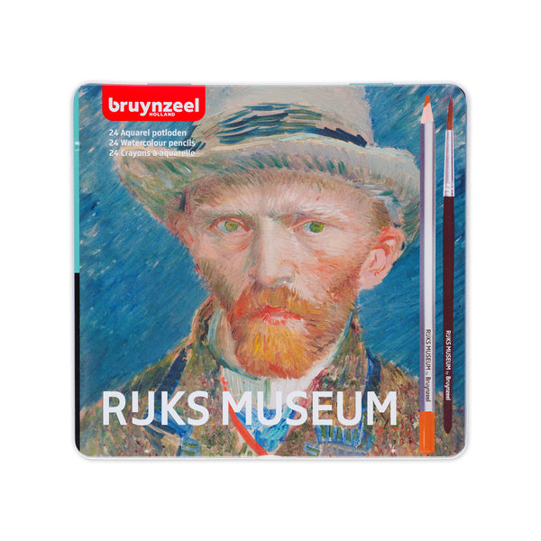 Bruynzeel Watercolour Pencil Tin - Van Gogh x Rijksmuseum - Set of 24 + Brush