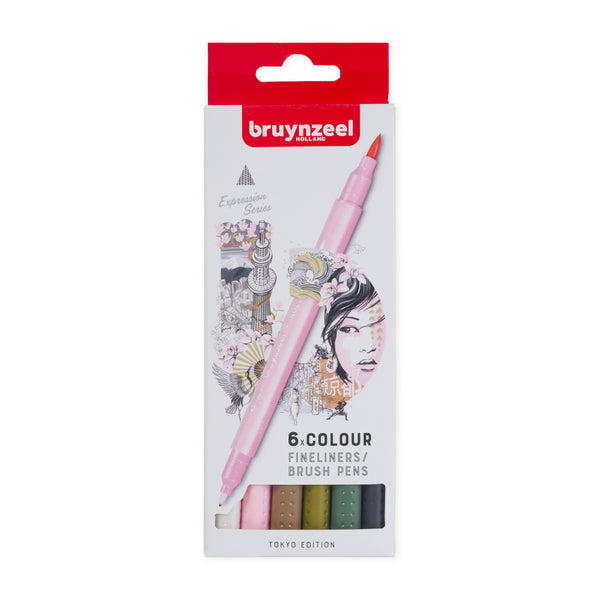 Bruynzeel Ceative Fineliner/Brush - Tokyo colour set