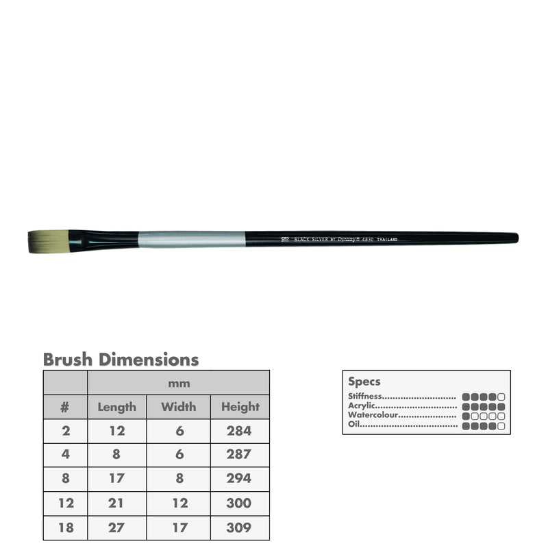 Dynasty Black Silver Long Handle Brushes
