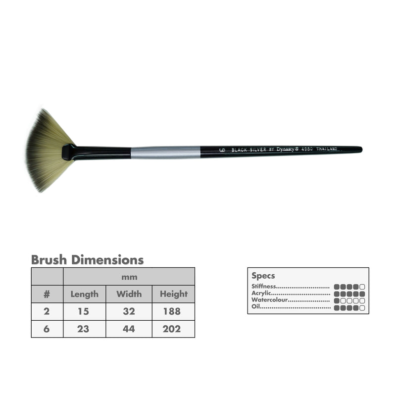 Dynasty Black Silver Short Handle Brushes