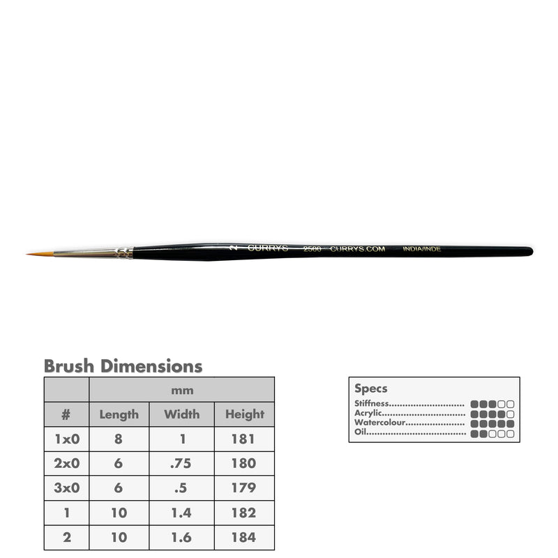 Curry's Series 2500 Gold Taklon Round Brushes