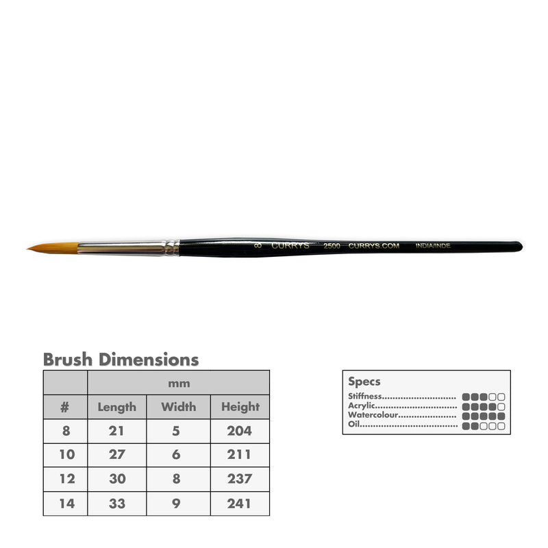 Curry's Series 2500 Gold Taklon Round Brushes