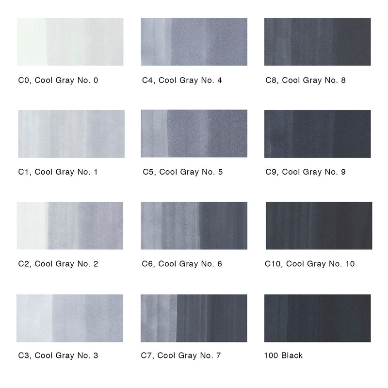 Copic Original Markers Set 12 Cool Grey