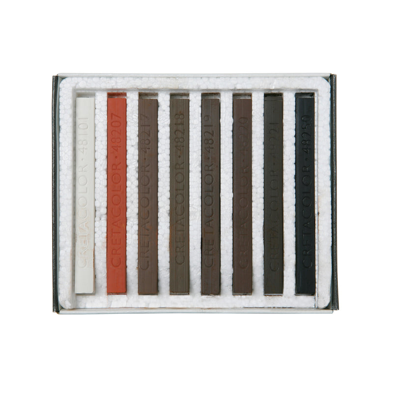 Cretacolor Hard Pastel Set 8-Color Sanguine & Brown Set