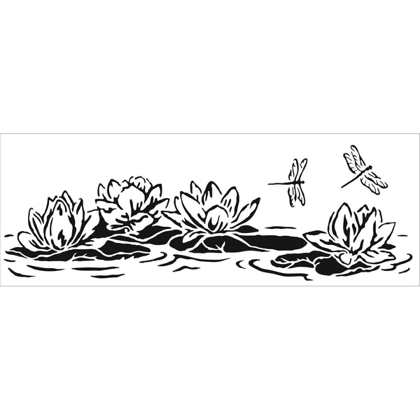 The Craft's Workshop Lily Pond Sign Stencil - 16.5" x 6"