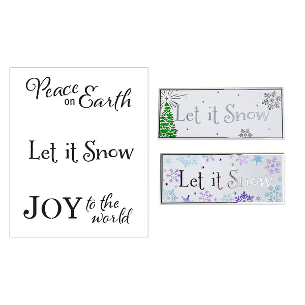 The Crafter's Workshop Slimline Layered Holiday Words Stencil - 8.5" x 11"