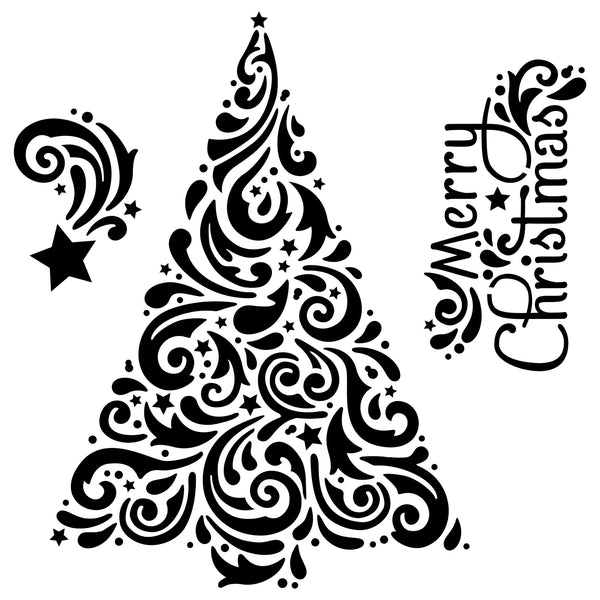 The Crafter's Workshop Christmas Tree Stencil - 6" x 6"