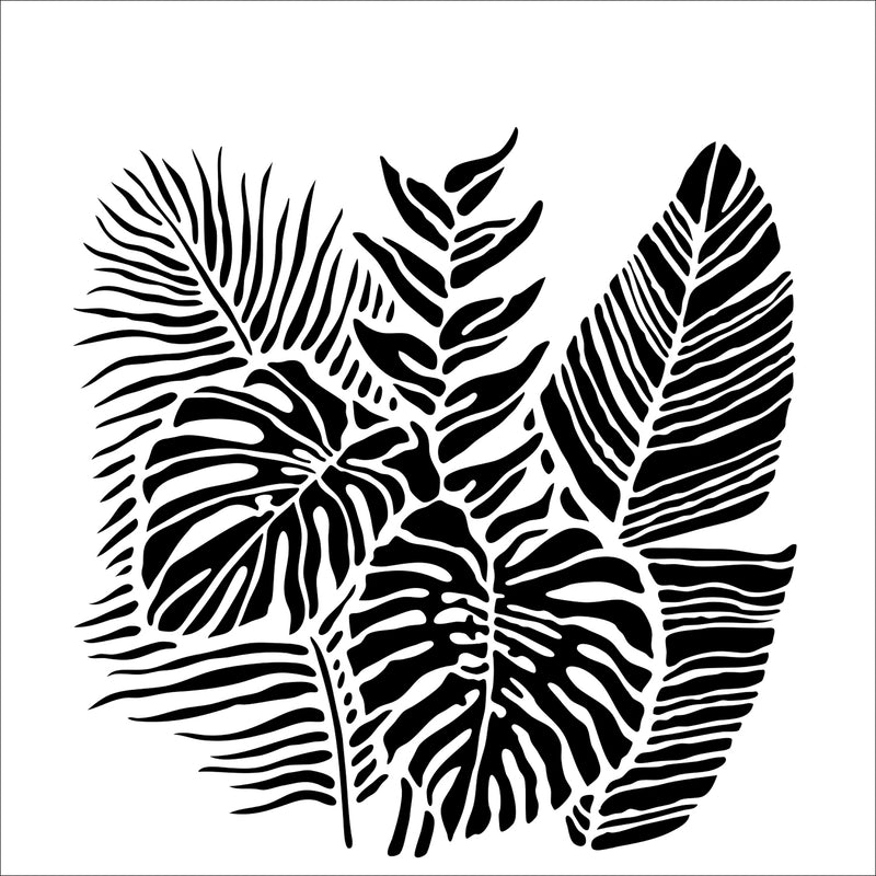 The Crafter's Workshop Tropical Fronds Stencil - 6" x 6"