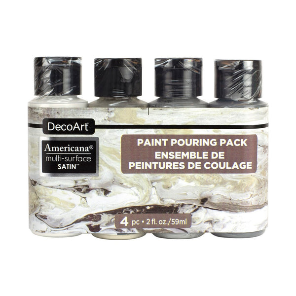 DecoArt Americana Multi-Surface Satin Paint Pouring Pack - Neutral