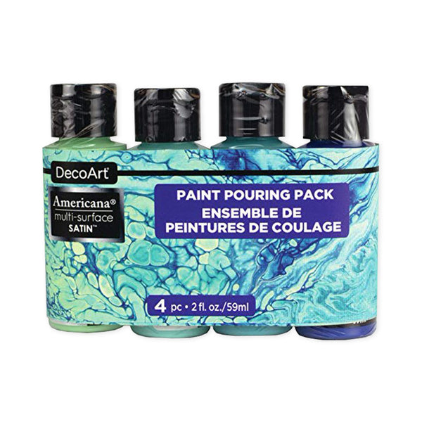 DecoArt Americana Multi-Surface Satin Paint Pouring Pack - Coastal