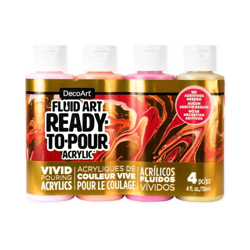 DecoArt Fluid Art Ready-to-Pour Pack - Groovy Gold Set
