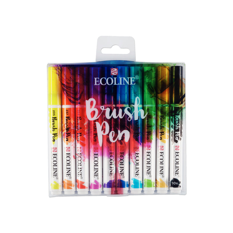 Ecoline Liquid Watercolour Brush Pen - General Set of 10