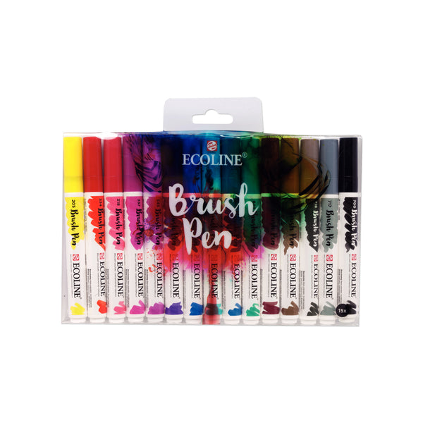 Ecoline Liquid Watercolour Brush Pen - General Set of 15