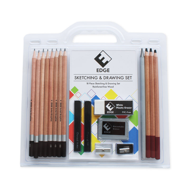 EDGE Artist Graphite Pencils - Sketching & Drawing (18-Piece Set)