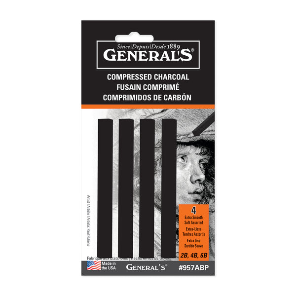 General's Compressed Charcoal Sticks Assorted Set of 4