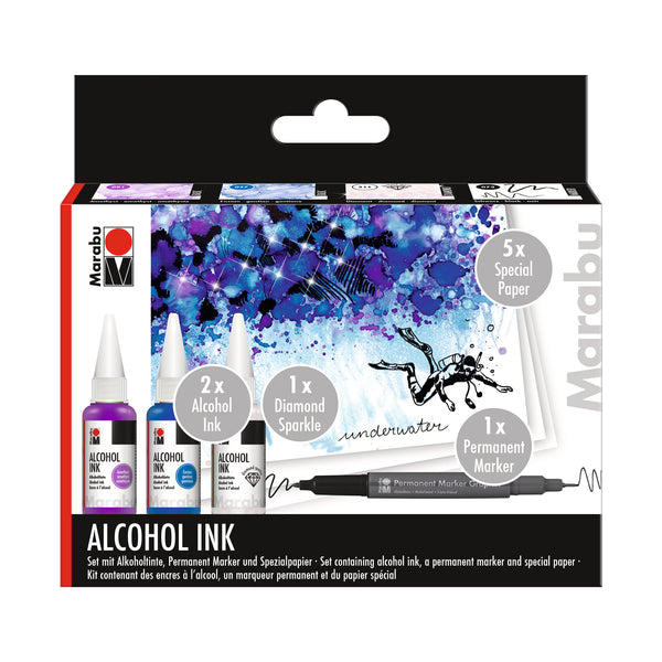 Marabu Alcohol Ink Underwater Set (3 x 20ml bottles)