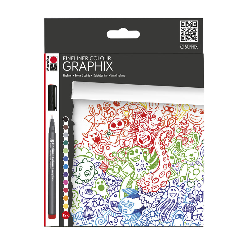 Marabu GRAPHIX Fineliner Set Doodle Supre 12 Set