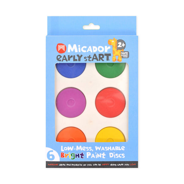 Micador Early Start Washable Paint Disc Packs Bright Set of 6