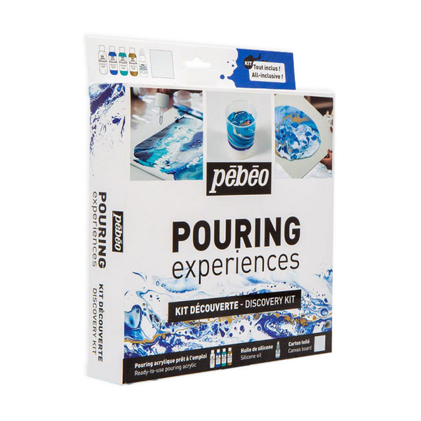 Pebeo Pouring Experiences Discovery Kit - 6 Pieces of Pouring Acrylic Materials