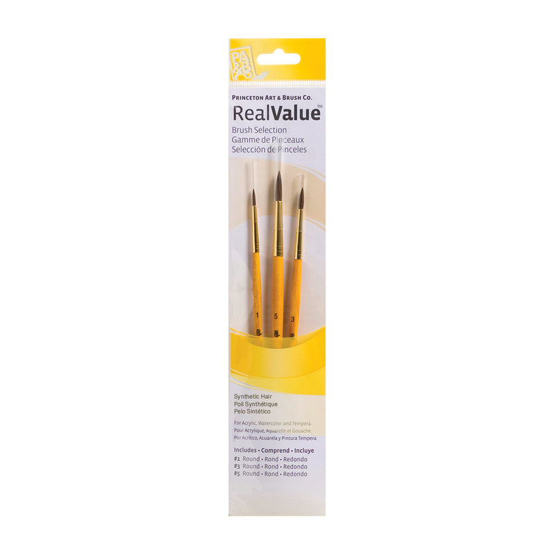 Princeton RealValue 3 Piece Brush Set - Yellow