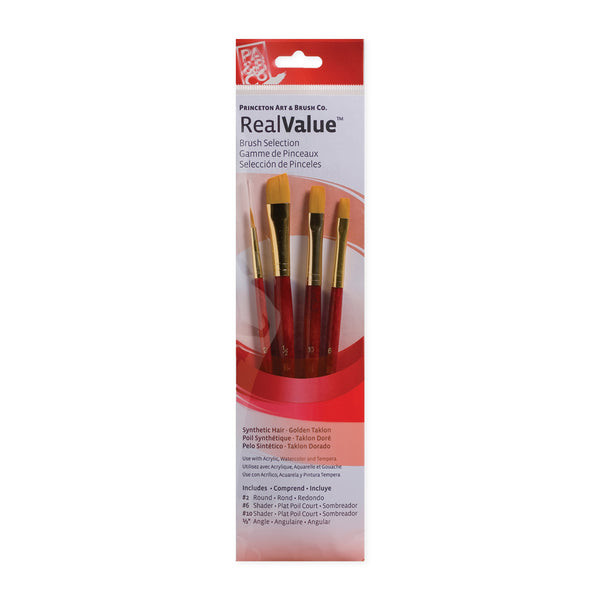 Princeton RealValue 4 Piece Brush Set - Red #9123