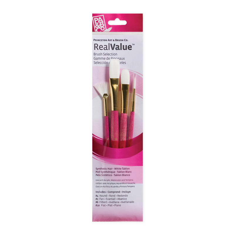 Princeton RealValue 4 Piece Brush Set - Pink