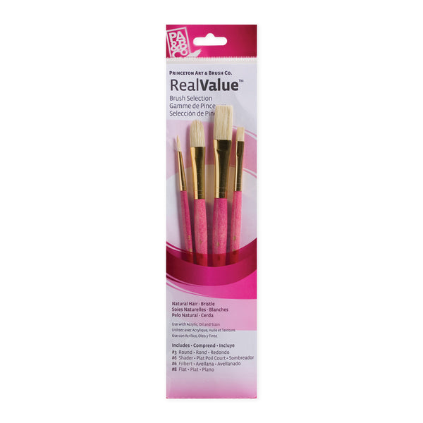 Princeton RealValue 4 Piece Brush Set - Pink #9183