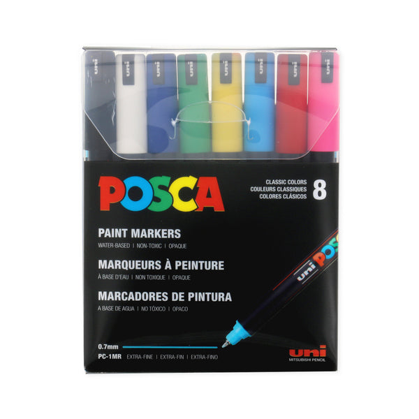 Posca Acrylic Paint Markers ExtraFine Basic Set of 8