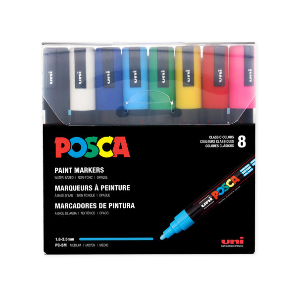 Posca Acrylic Paint Markers Medium Basic Set of 8
