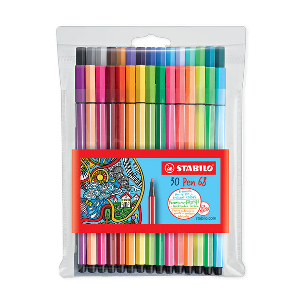 Stabilo Pen 68 Marker Set of 30 Neon