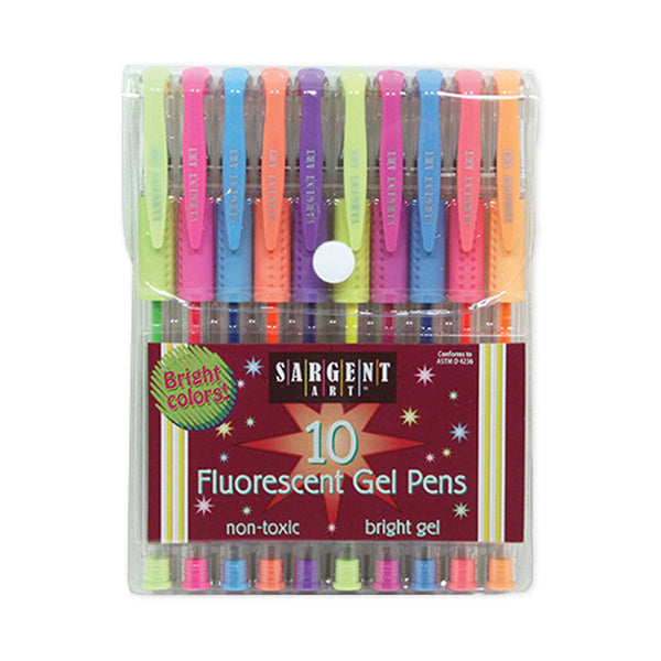 Sargent Art Gel Pen - Set of 10 Fluorescent