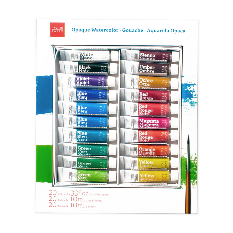 Savoir-Faire Opaque Watercolour Gouache Sets - Set of 20