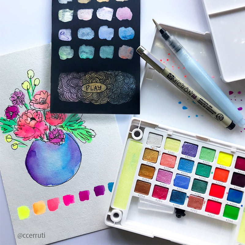 Sakura Koi Watercolour Creative Arts Colour Half-Pan Set of 24