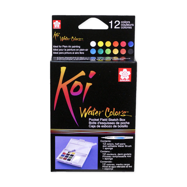 Sakura Koi Watercolour Field Sketch Half-Pan Set of 12