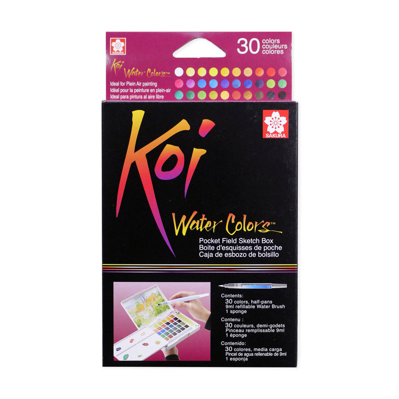 Sakura Koi Watercolour Field Sketch Half-Pan Set of 30