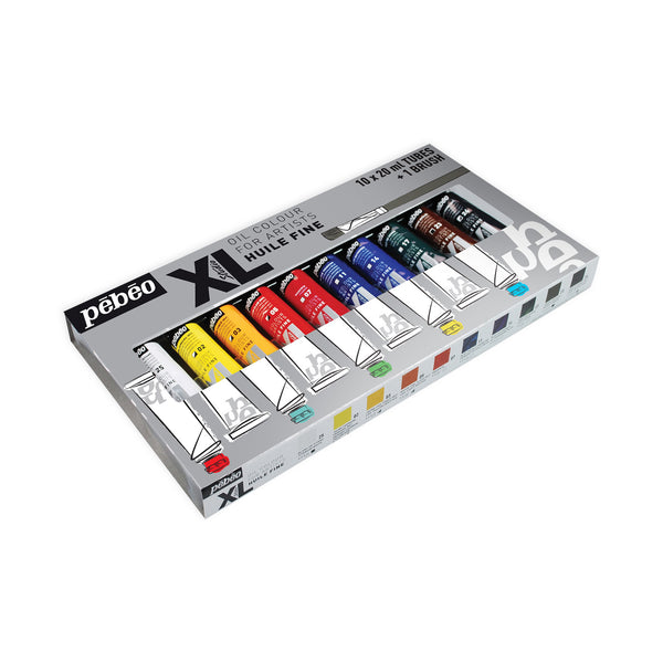 Pebeo Studio XL Oil Paint Set 10 x 20ml w/ Brush