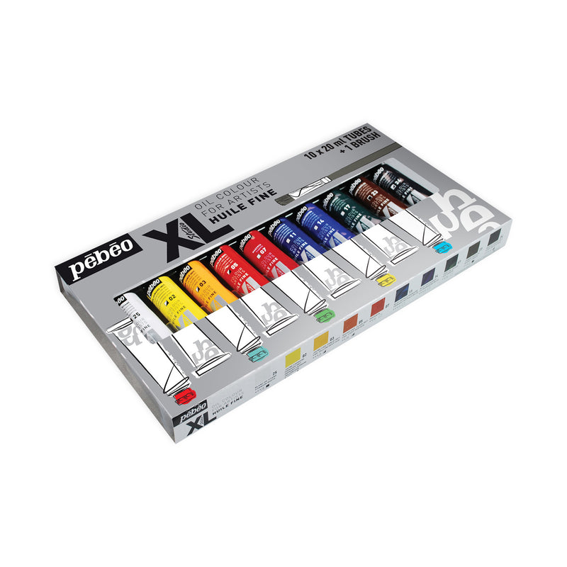 Pebeo Studio XL Oil Paint Set 10 x 20ml w/ Brush