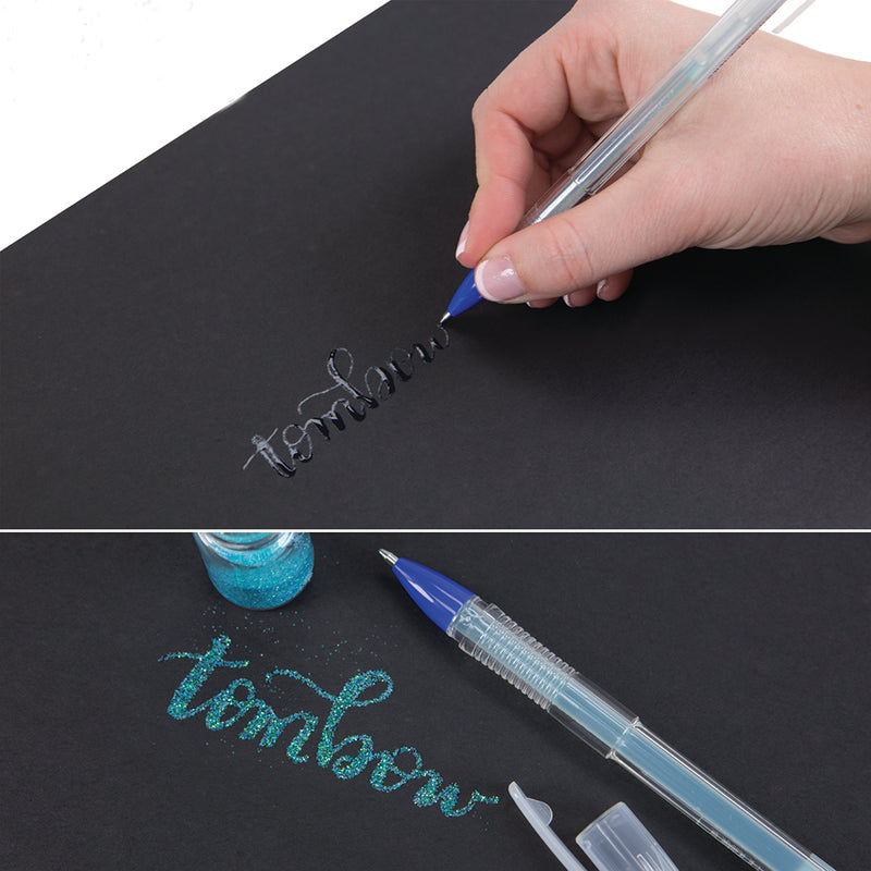 Tombow MONO Glue Pen being used to make tombow glittery