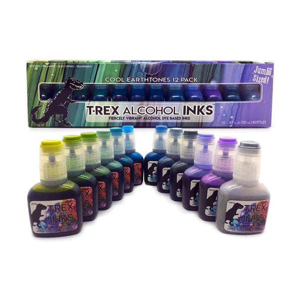 T-Rex Alcohol Ink Cool Earthtones Set 12 x 20ml