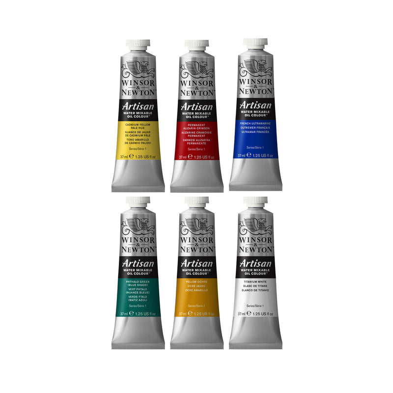 Winsor & Newton Artisan Water Mixable Oil Beginner Set - 6 x 37ml Tubes